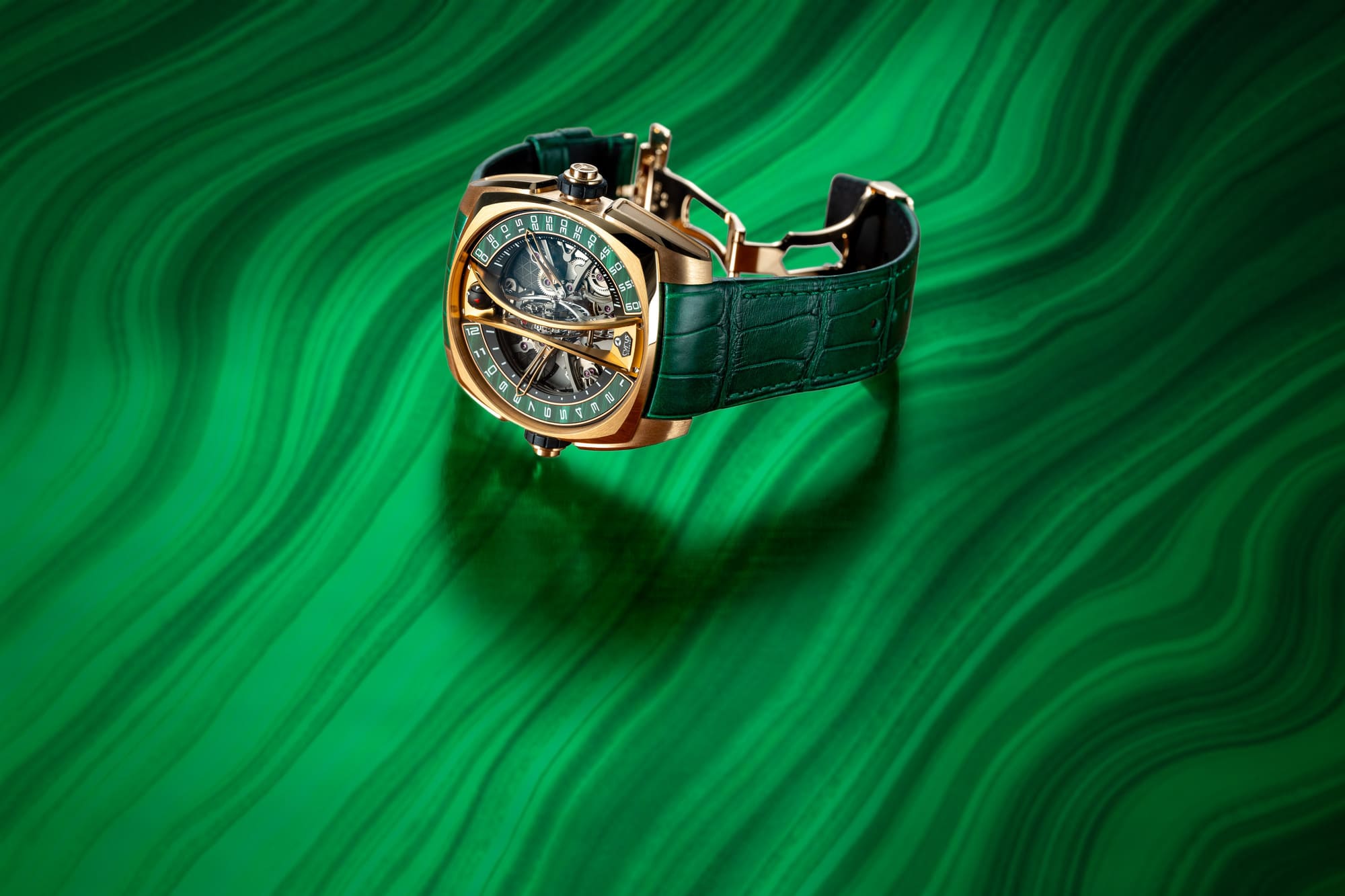 Montre Cyrus Genève Klepcys Vertical Skeleton Tourbillon Malachite